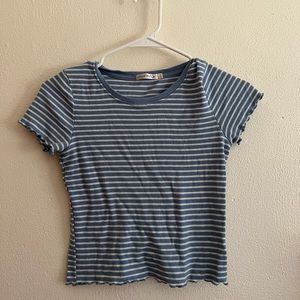 Baby blue striped crop top